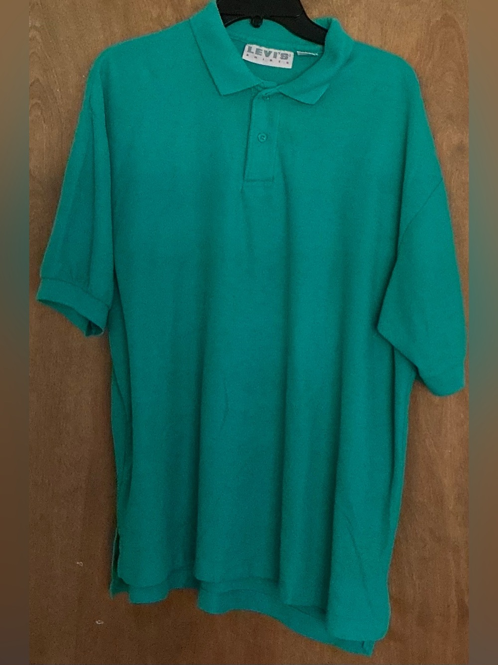 Vintage 80's/90"s Levis Single Stitch Short Sleeve Polo Shirt XL Teal Seafoam
